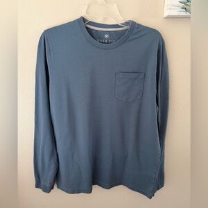 Free Fly Mens Shirt Size Medium Blue Pocket Bamboo Logo Comfort